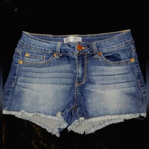 No Boundaries Blue Jean Shorts Distressed Casual